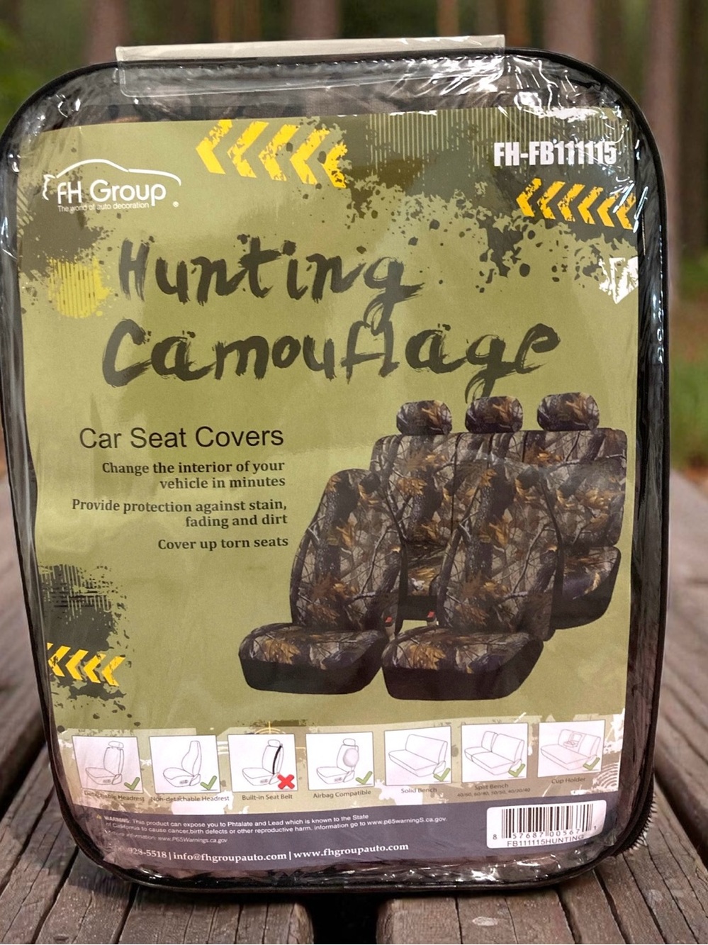 Universal fit hunting camouflage car seat covers